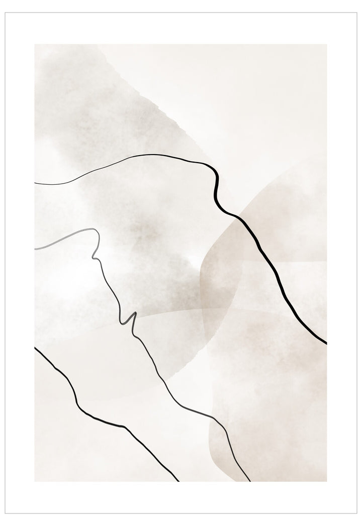 Abstract line art on a beige background