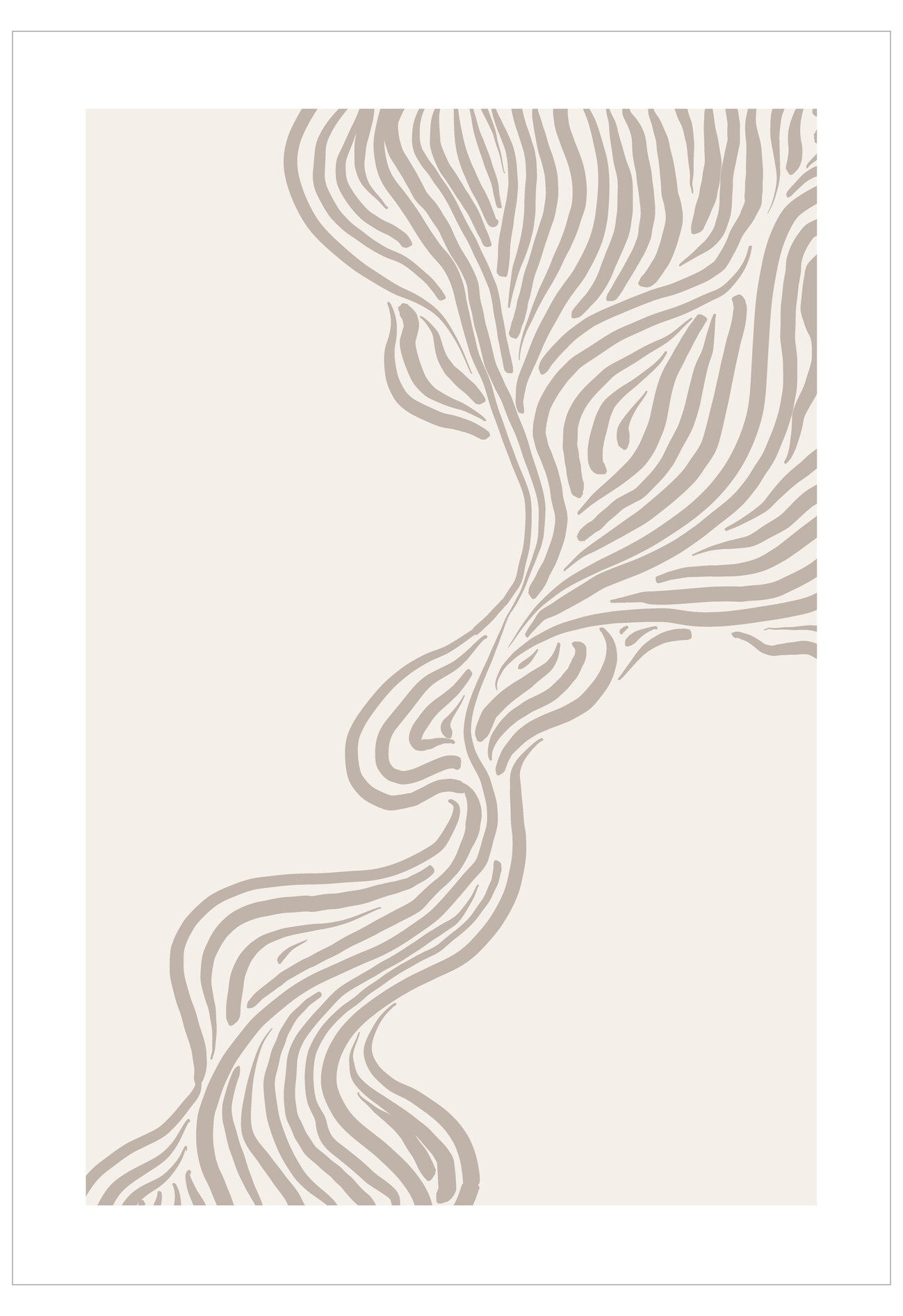 Abstract pattern of wavy lines on a beige background