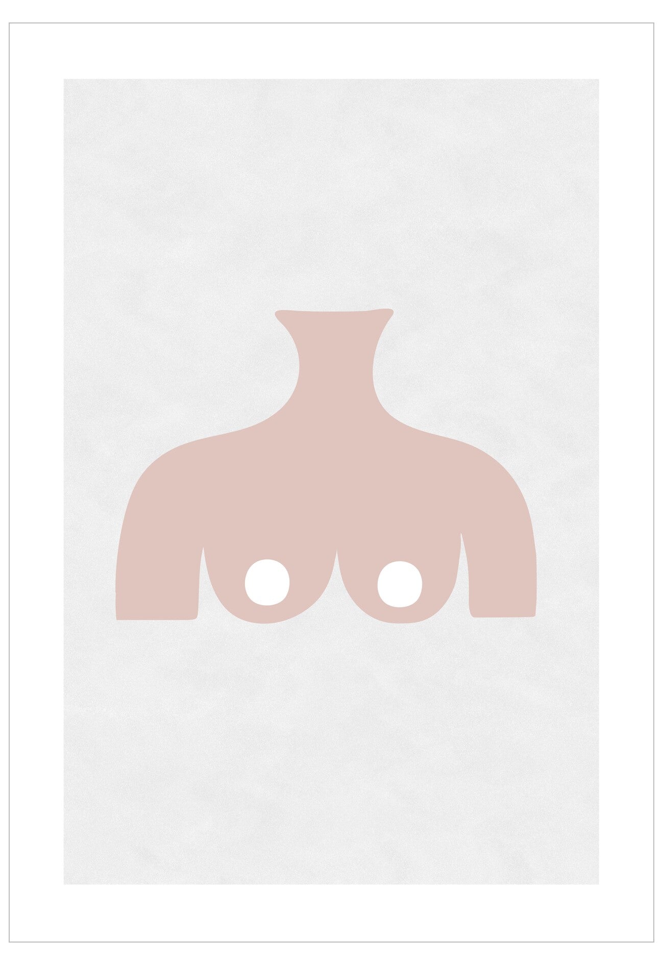 Minimalist pink vase design on a white background