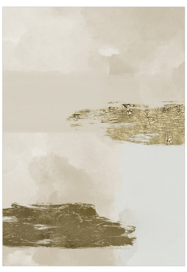 Abstract art with brown and beige brush strokes on a light background