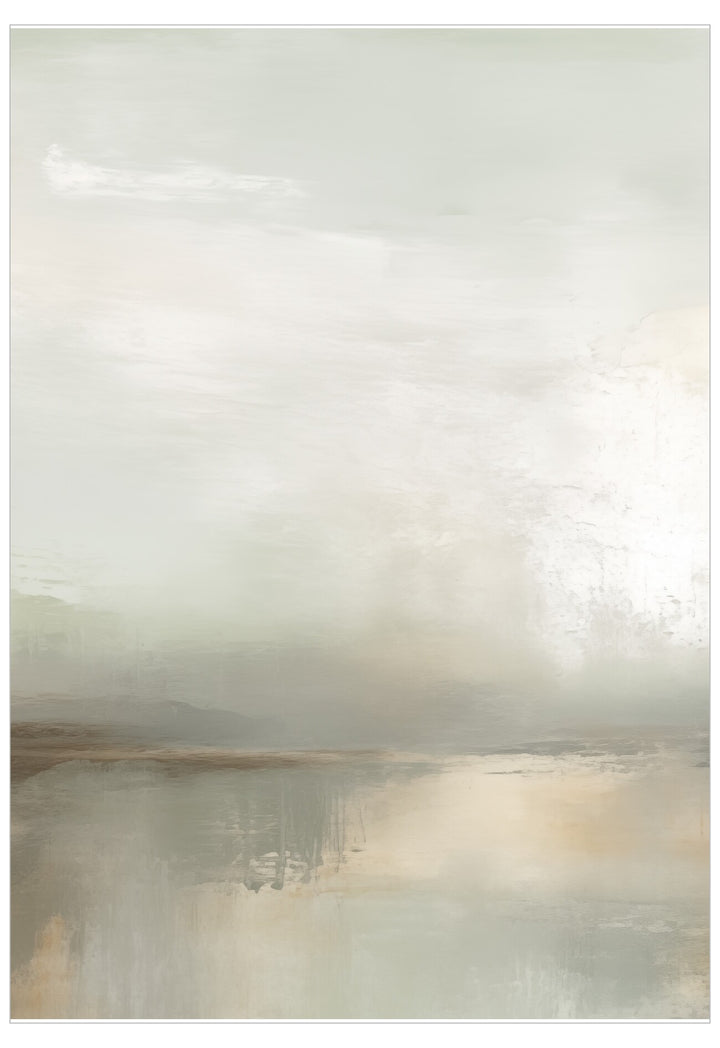 Abstract art with light beige and white brush strokes on a textured background