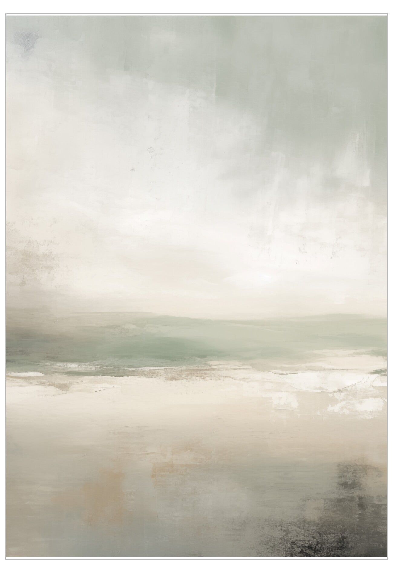 Abstract art with soft, muted colors and a blurred landscape.