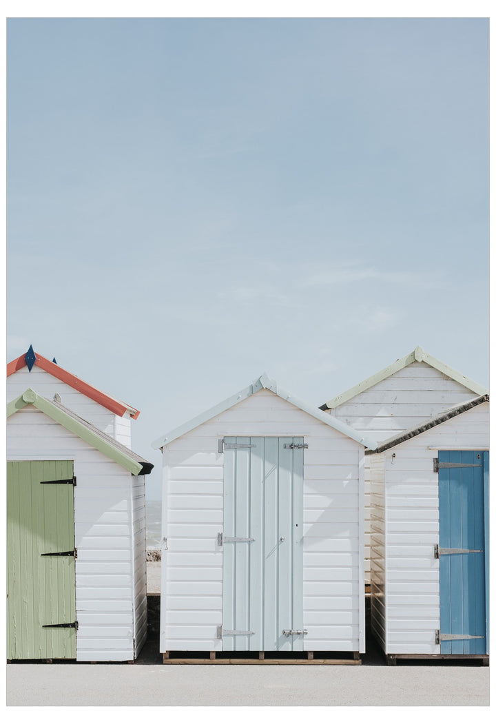 Pastel Beach Huts Poster