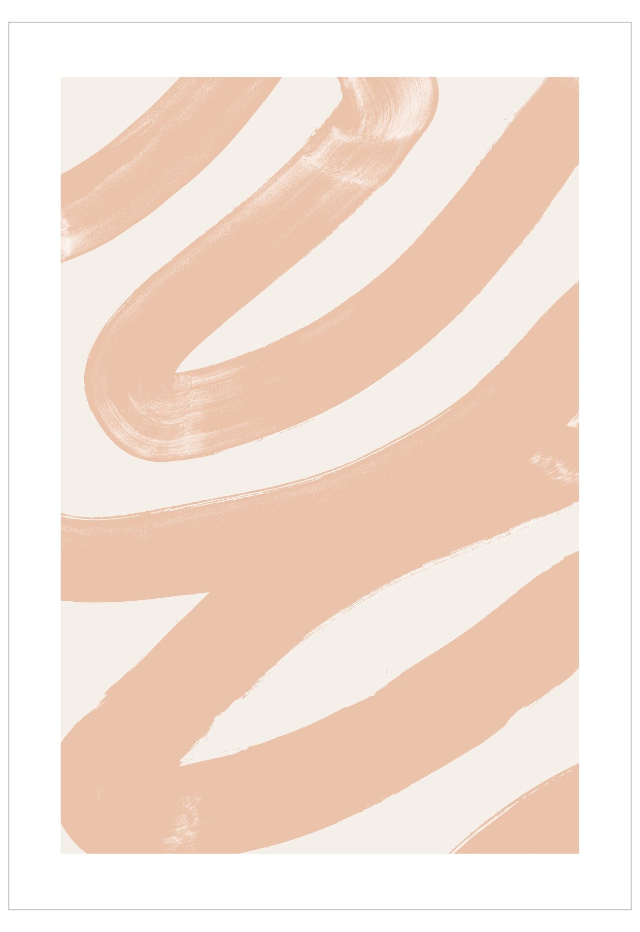 Abstract design of wavy lines in beige and white on a white background