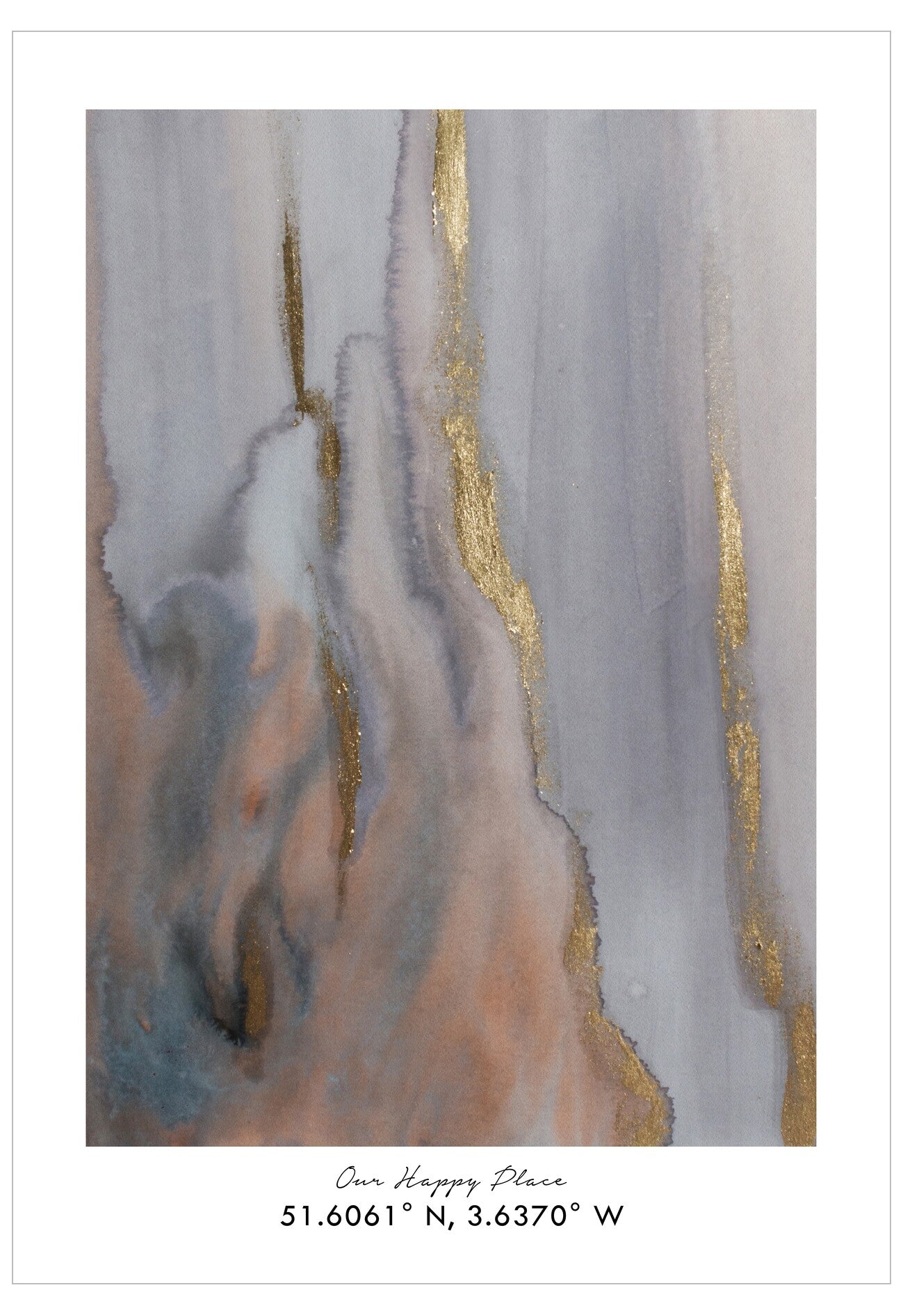 Abstract art with gold and gray colors on a white background