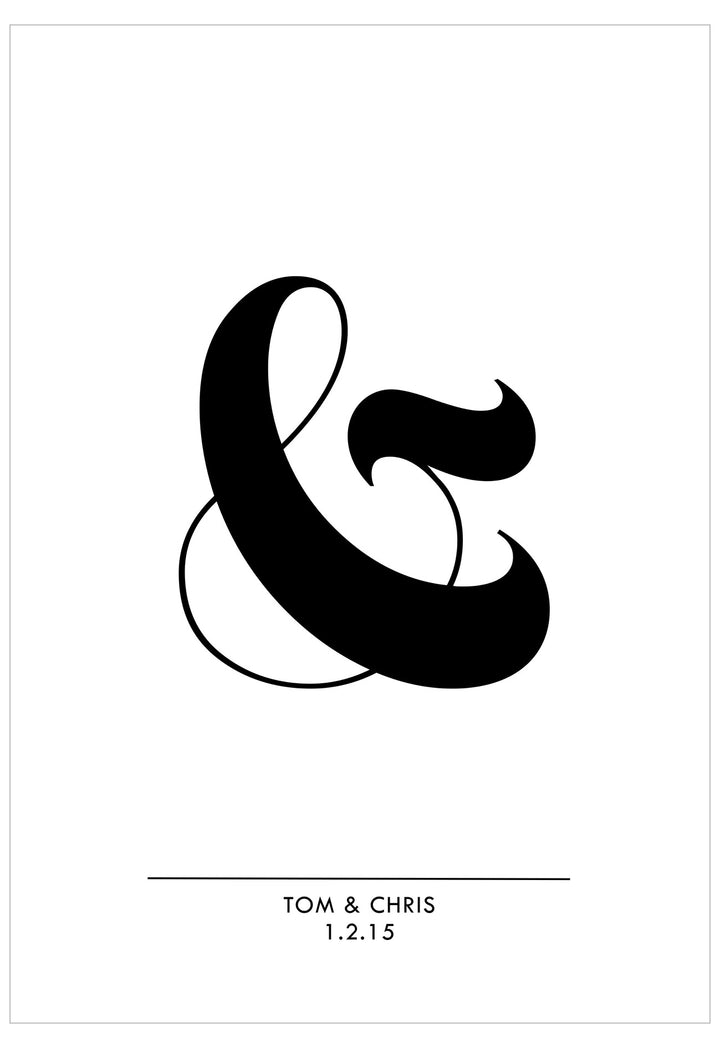 Black ampersand symbol on a white background with text 'TOM & CHRIS 1.2.15'.