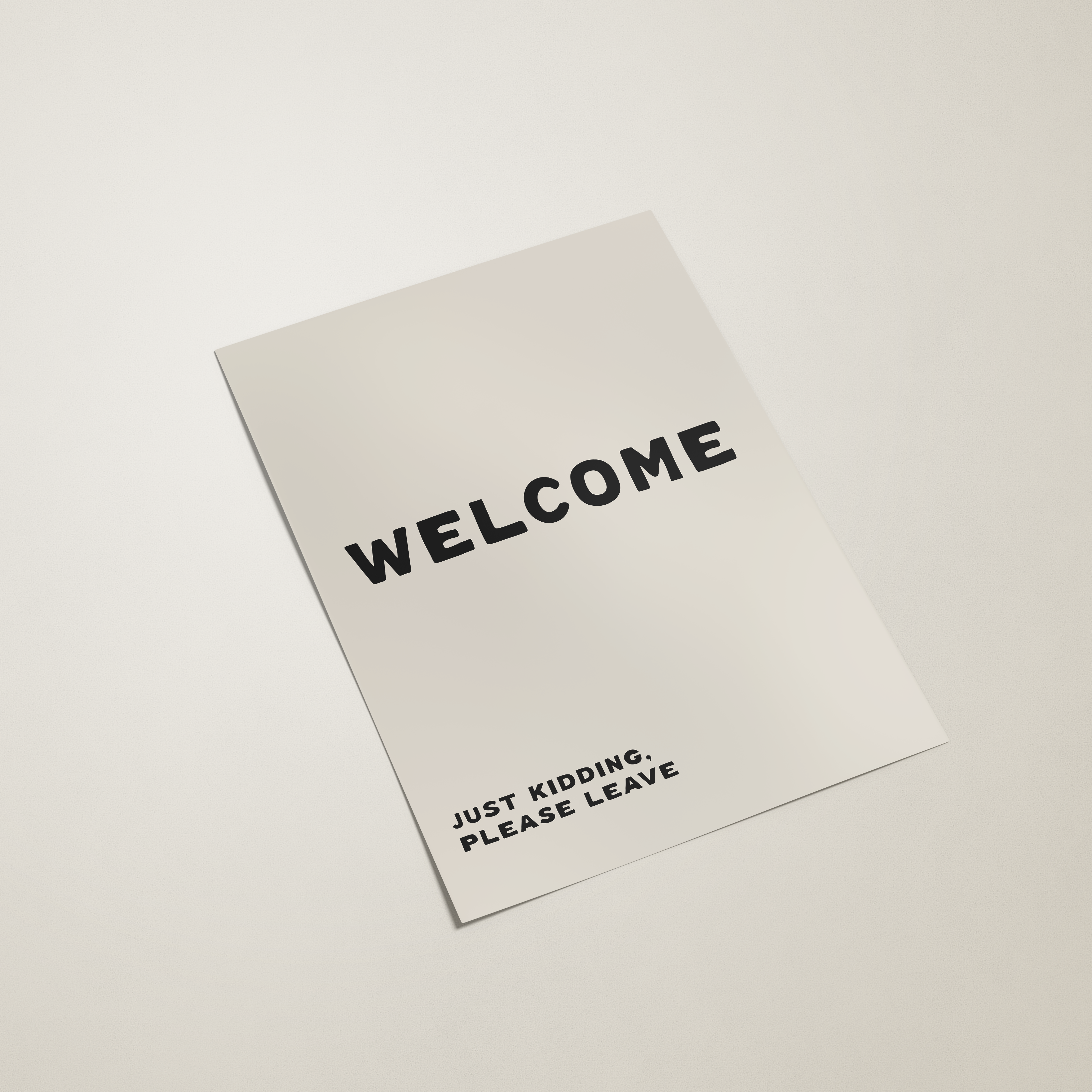White paper with black text 'YOU HAVE TO LEAVE BY 9PM' on a light gray background