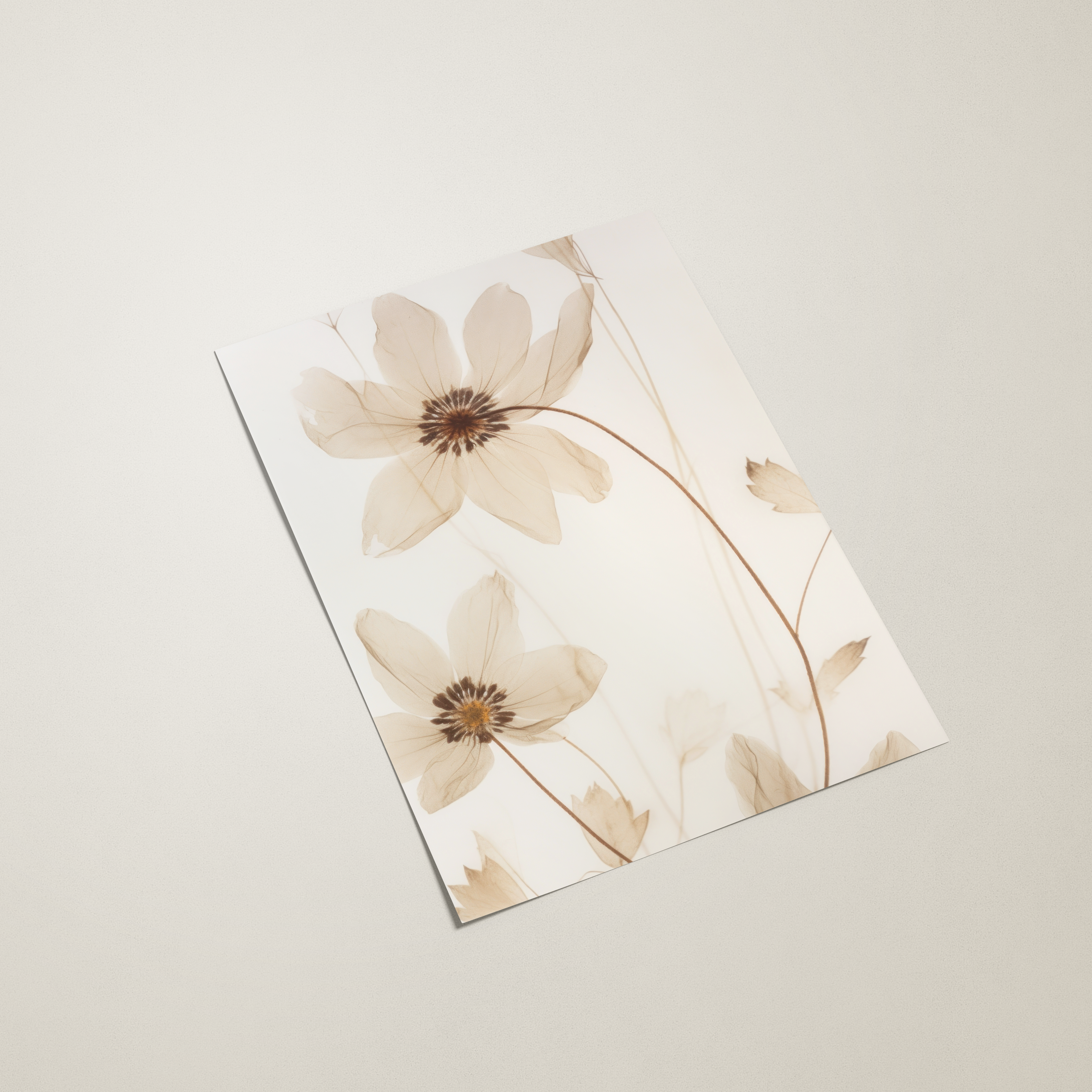 Floral-patterned paper on a plain background