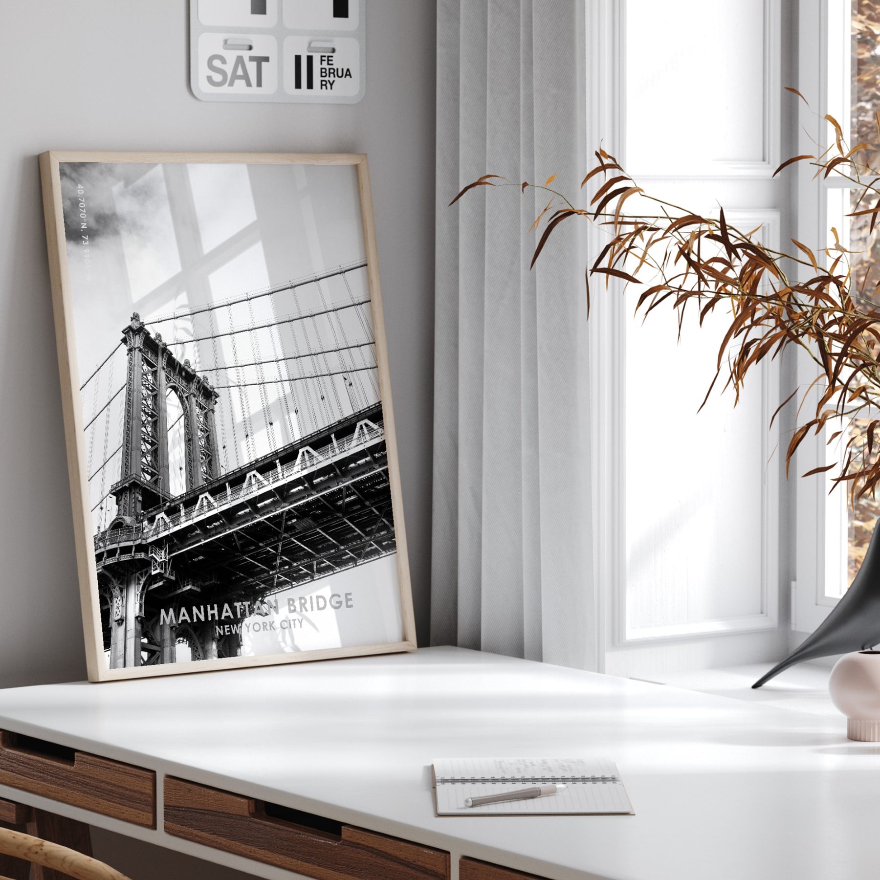 Iconic Manhattan Bridge Poster Photography Print Of New York City