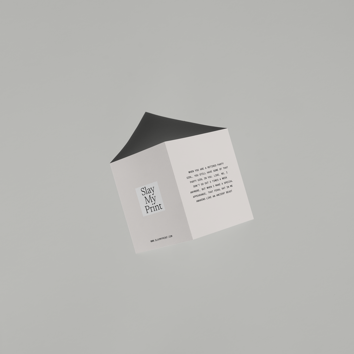 Greeting card with text on a beige background
