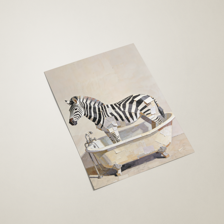 poster with a zebra illustration on a beige background