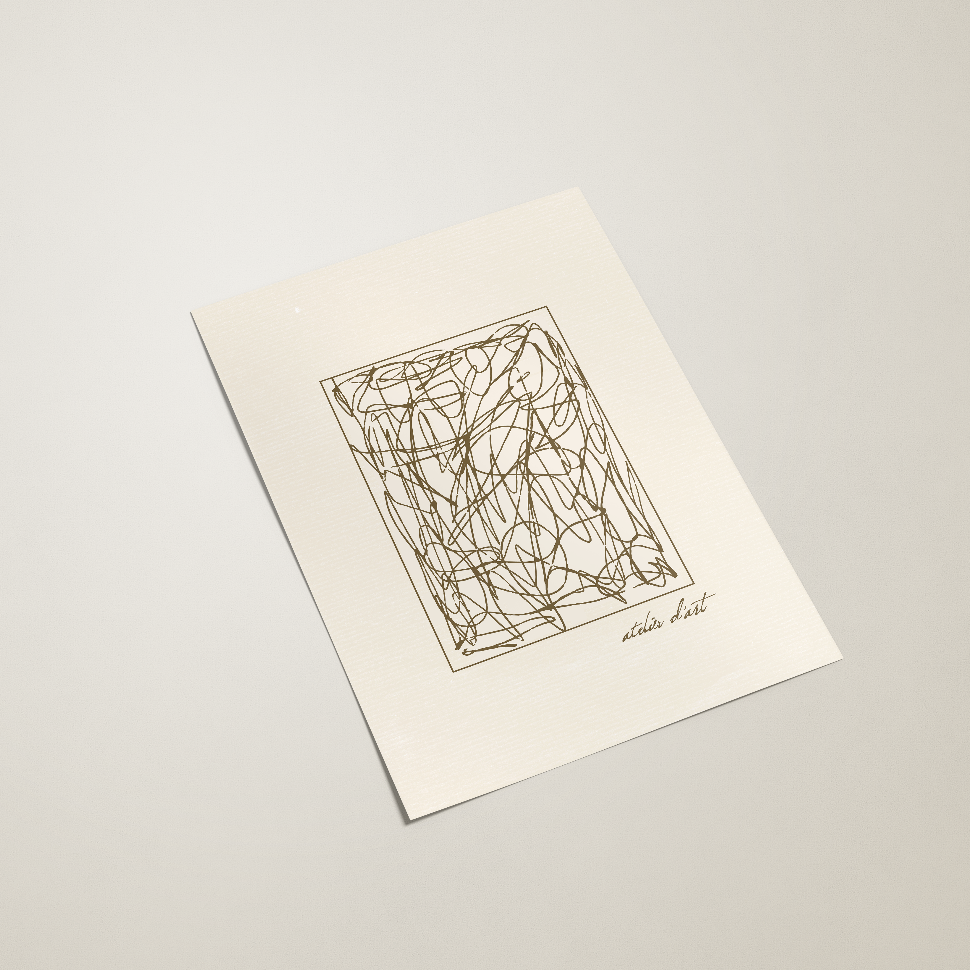 Print of a geometric design on a plain background