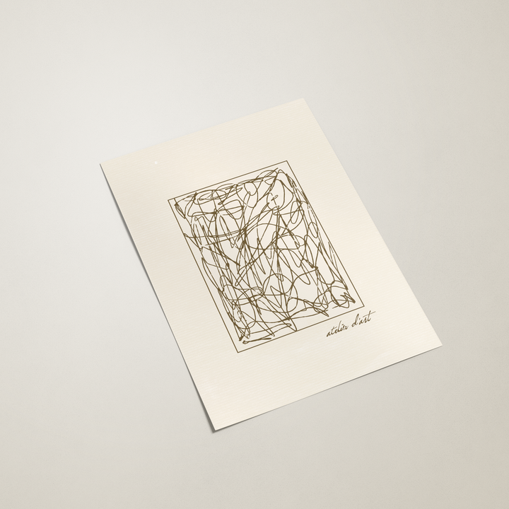 Print of a geometric design on a plain background