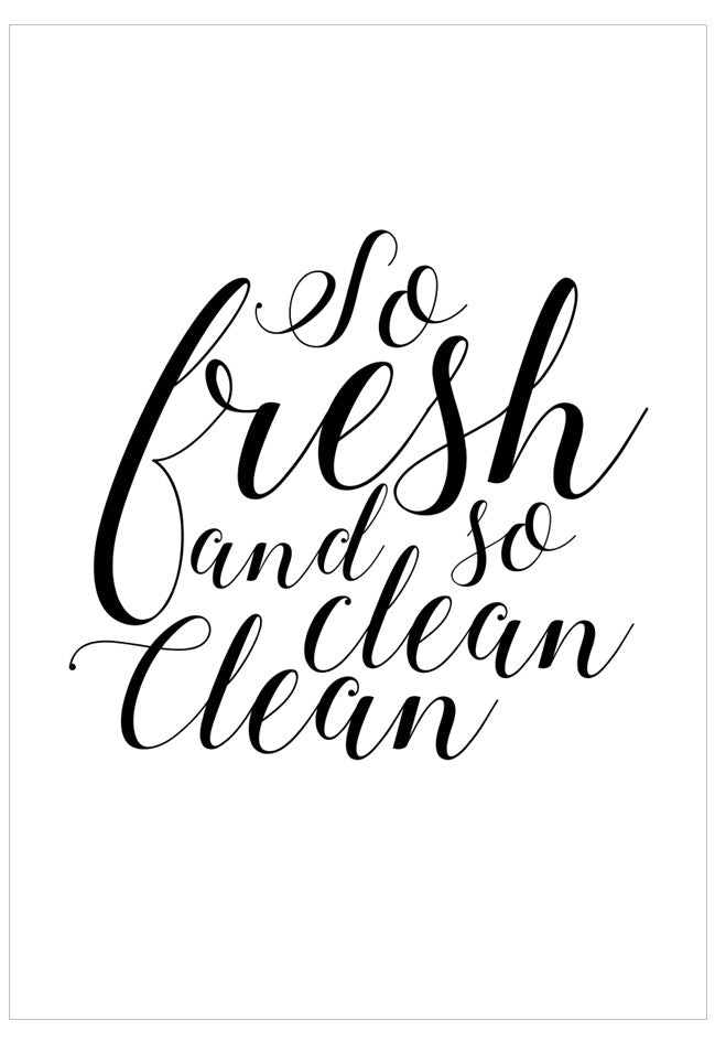 Black text 'So fresh and so clean Clean' on a white background
