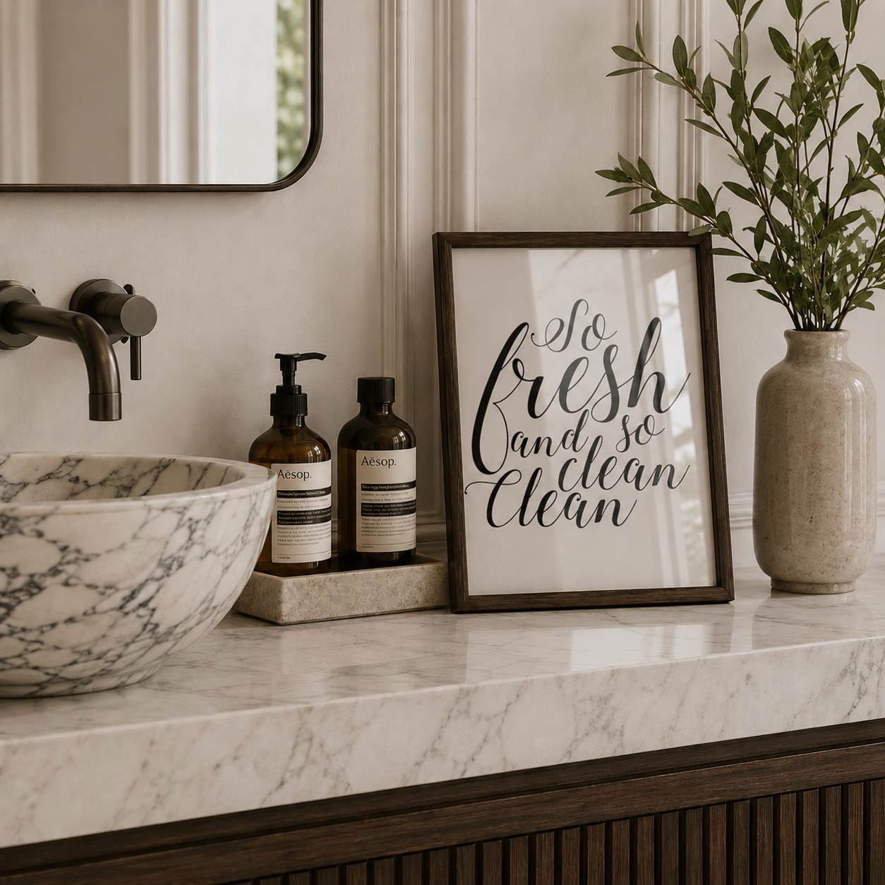 So fresh and so clean clean wall art in luxuy bathroom
