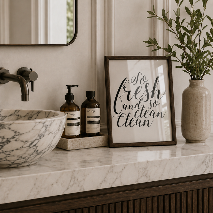 So fresh and so clean clean wall art in luxuy bathroom