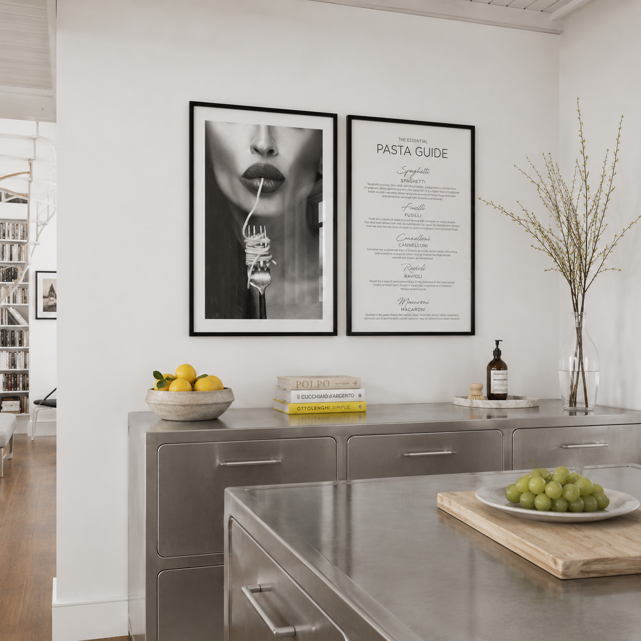 Past Posters in designer kitchen in Paris