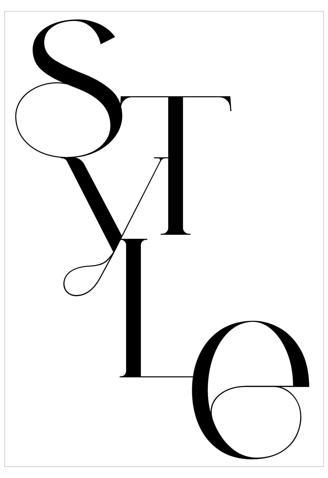 Black text spelling 'STYLE' on a white background