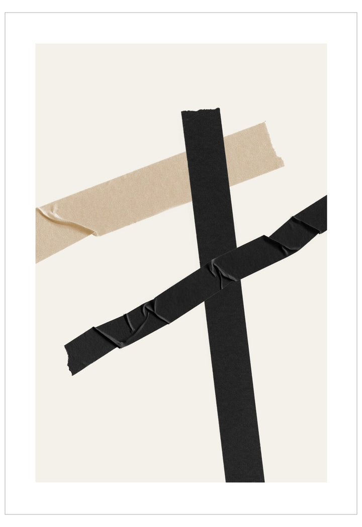 Black belt on a beige fabric background