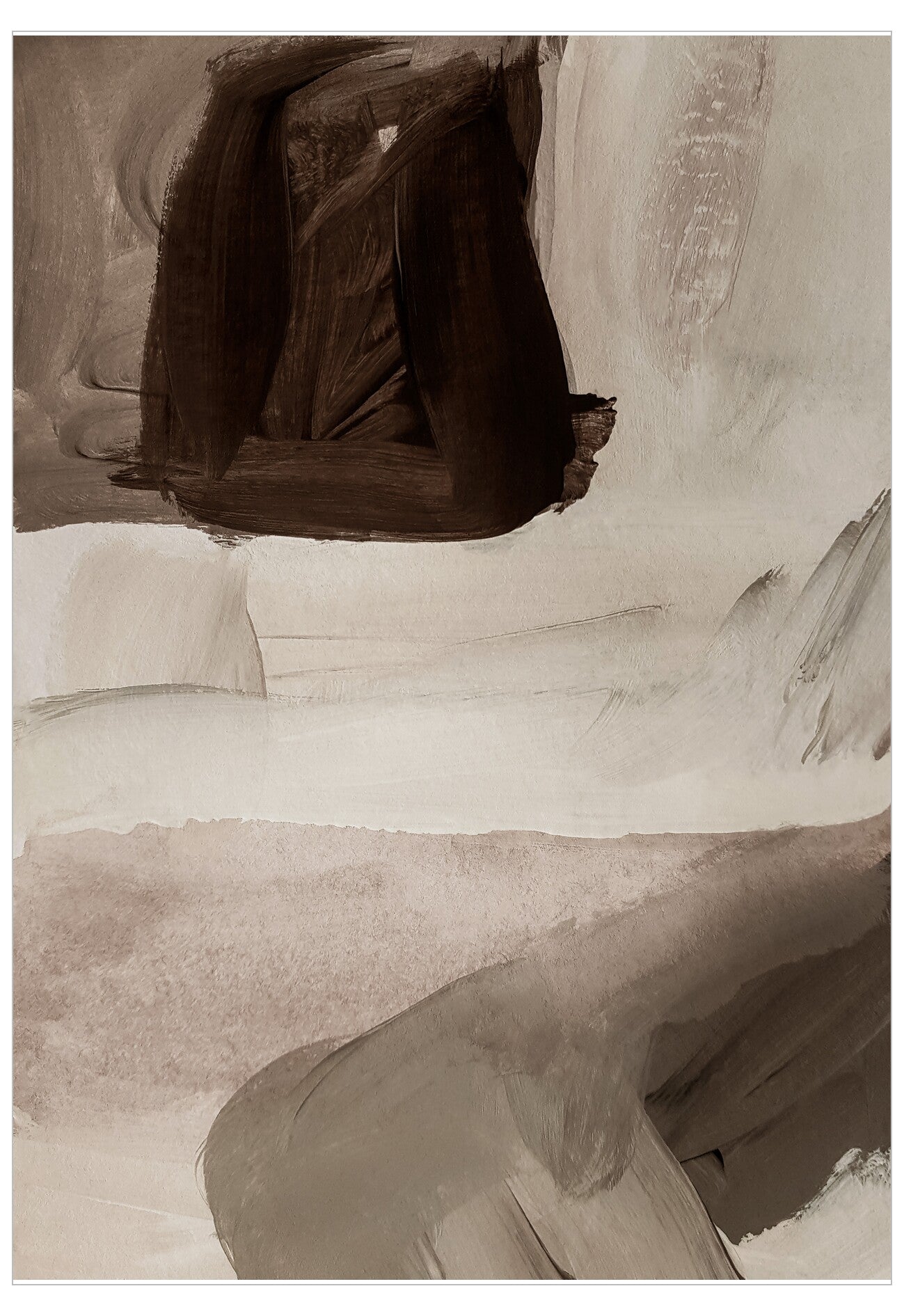 Abstract art piece with brown and beige tones