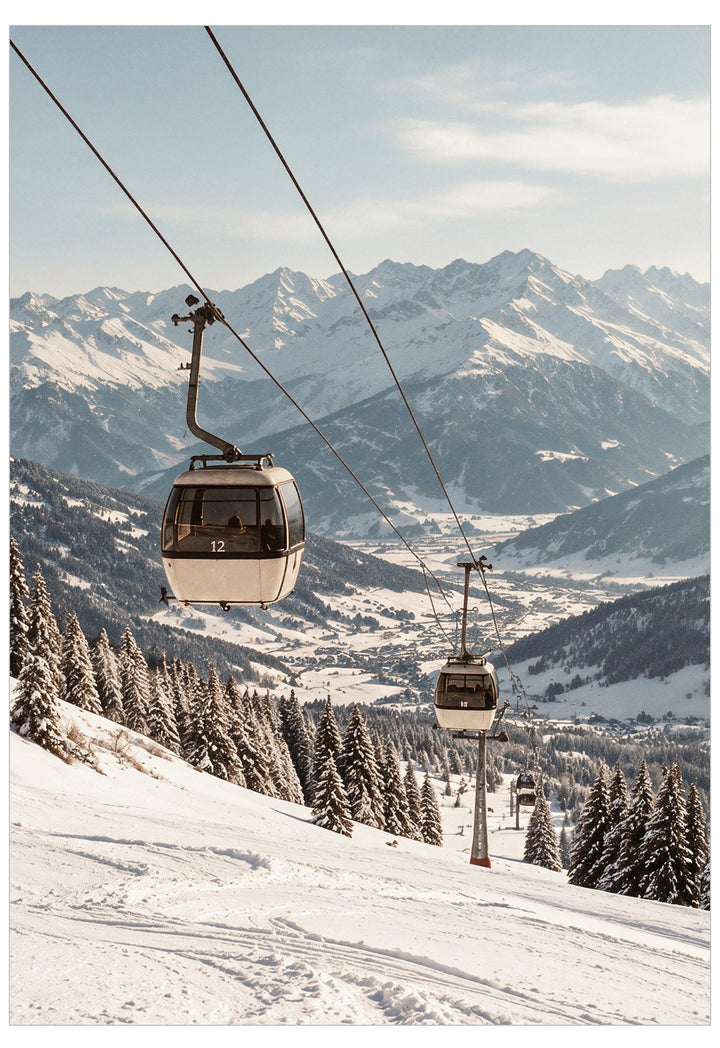 Vintage ski Cable cars