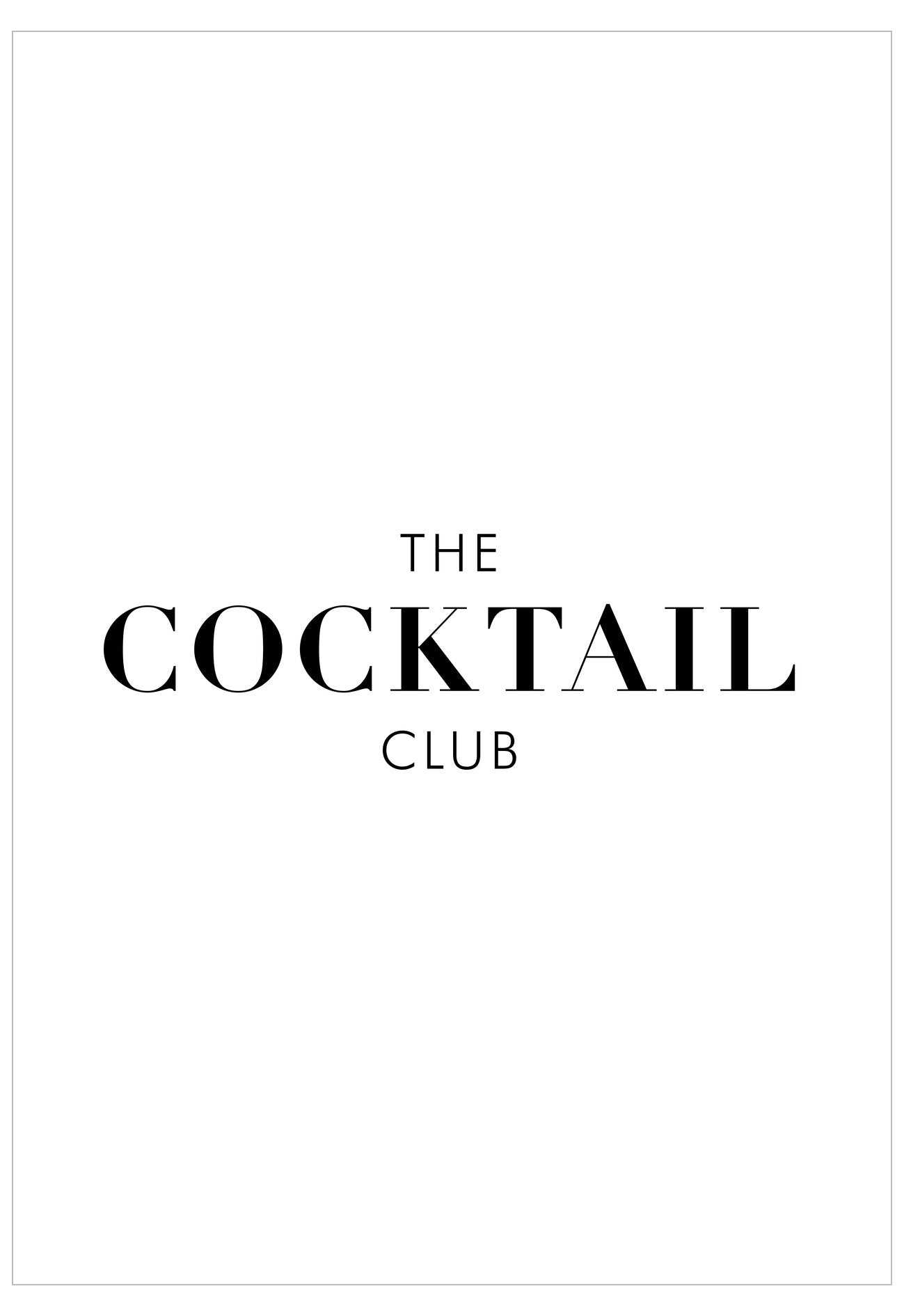 Black text 'The Cocktail Club' on a white background
