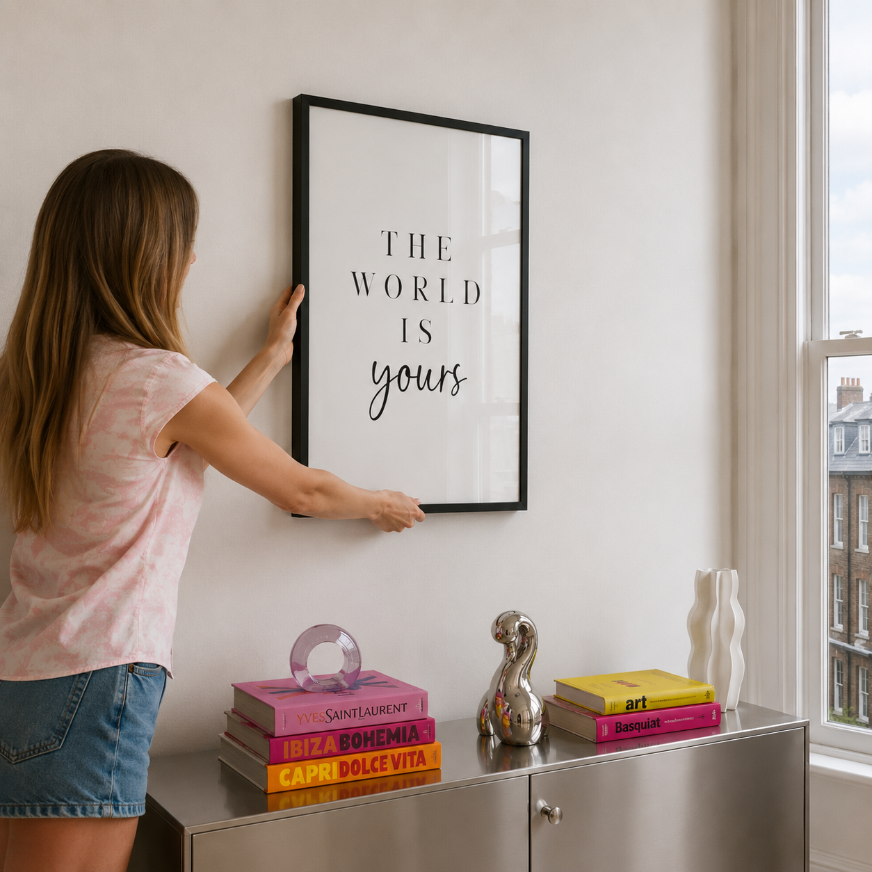 the world is your typography wall art