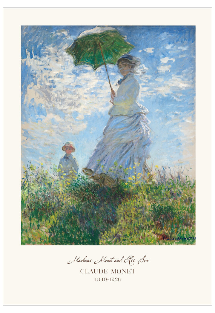 Painting of a woman with an umbrella by Claude Monet