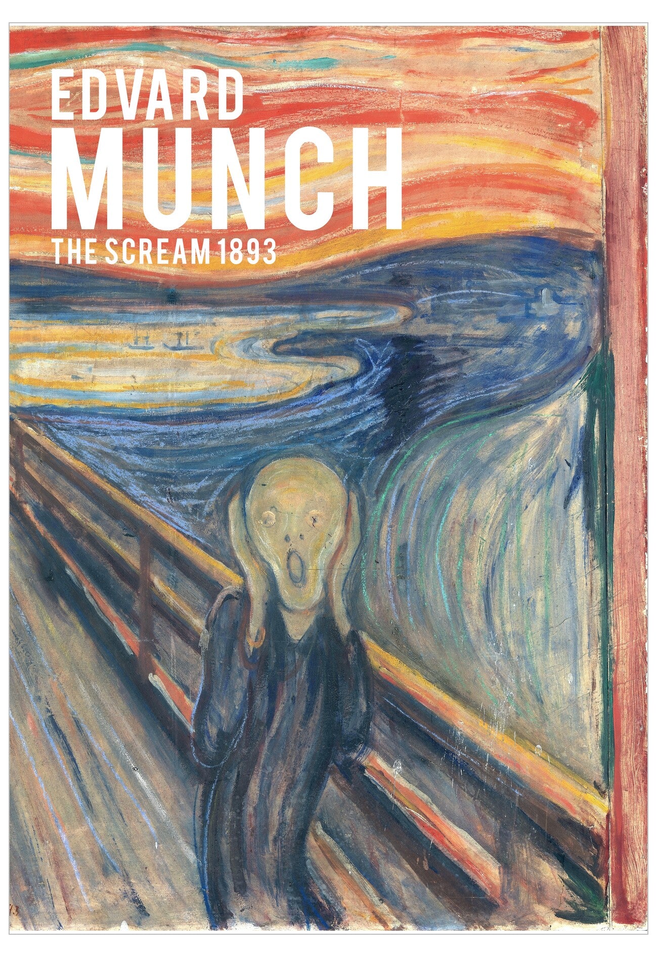 Book cover of 'The Scream' by Edvard Munch with abstract design