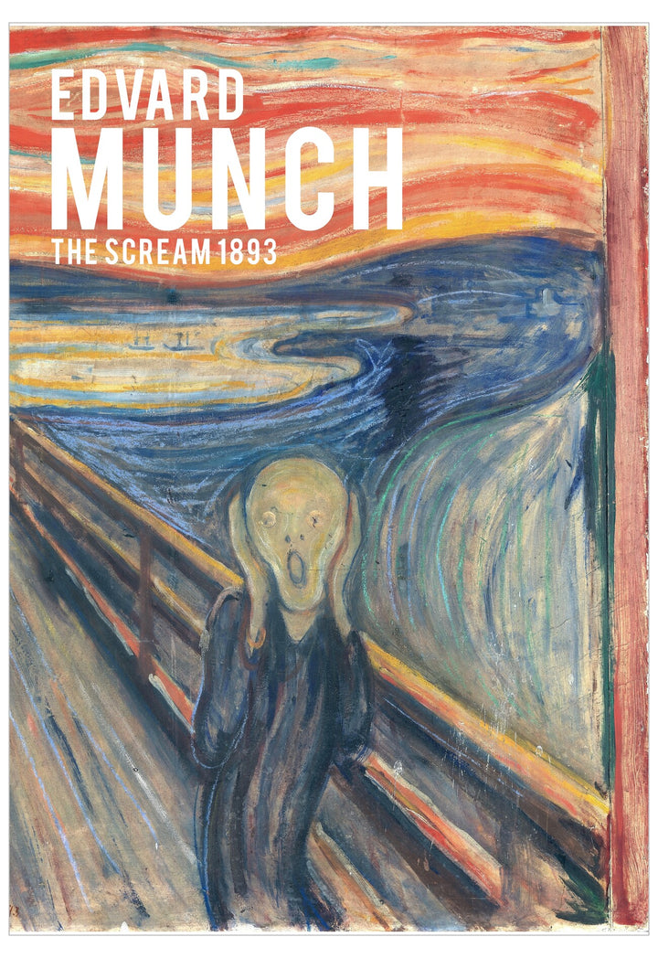 Book cover of 'The Scream' by Edvard Munch with abstract design