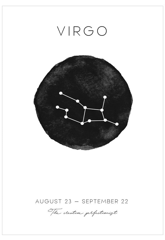 Libra constellation illustration with watercolor circle and text on a white background