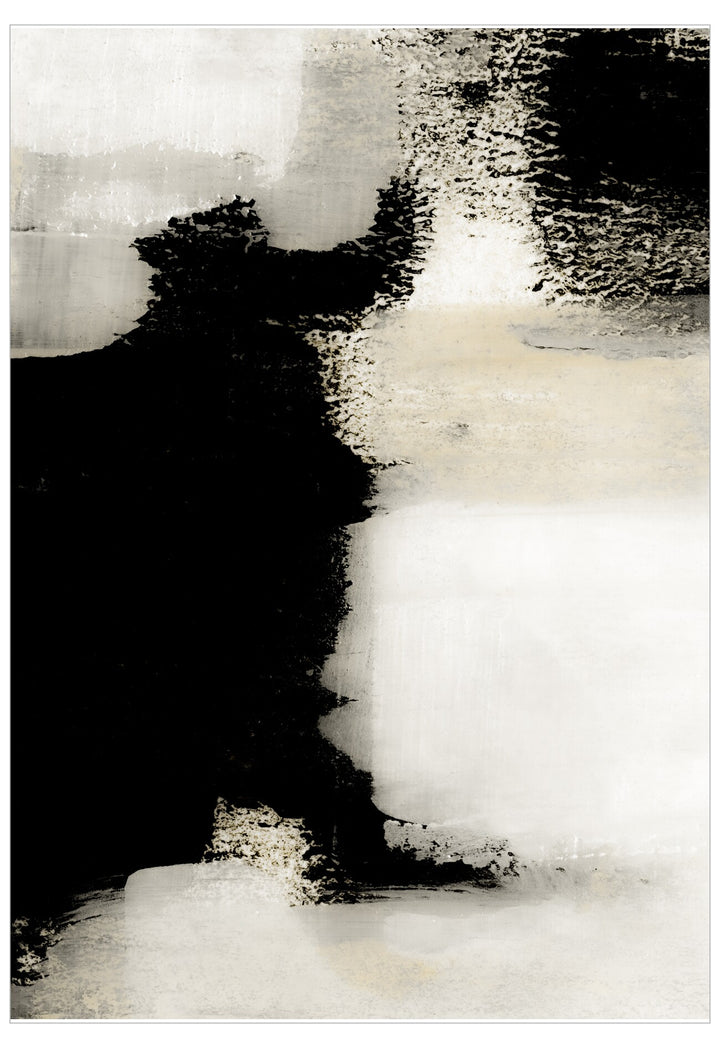 Abstract black and white art with brush strokes