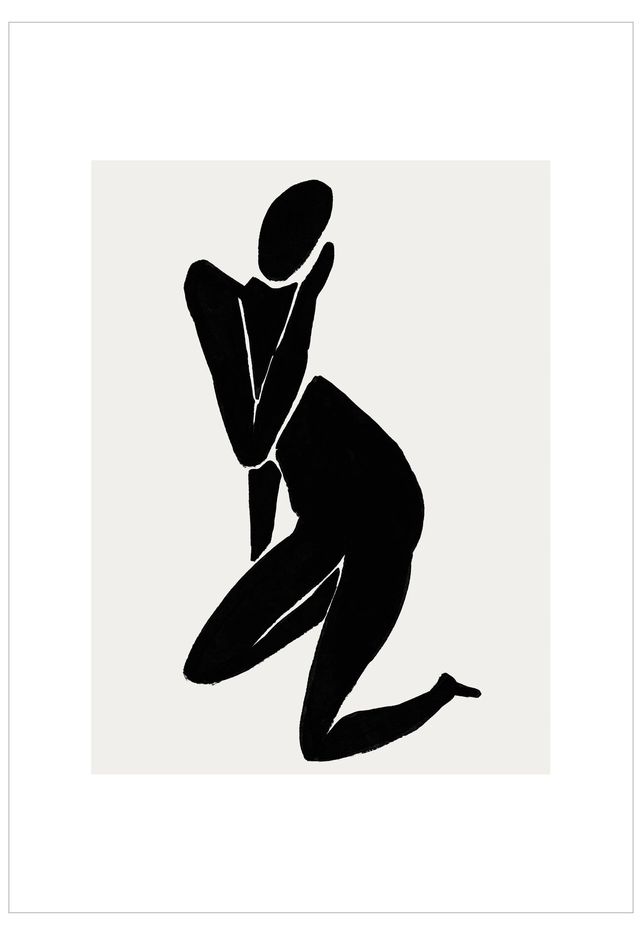 Black silhouette of a person on a white background
