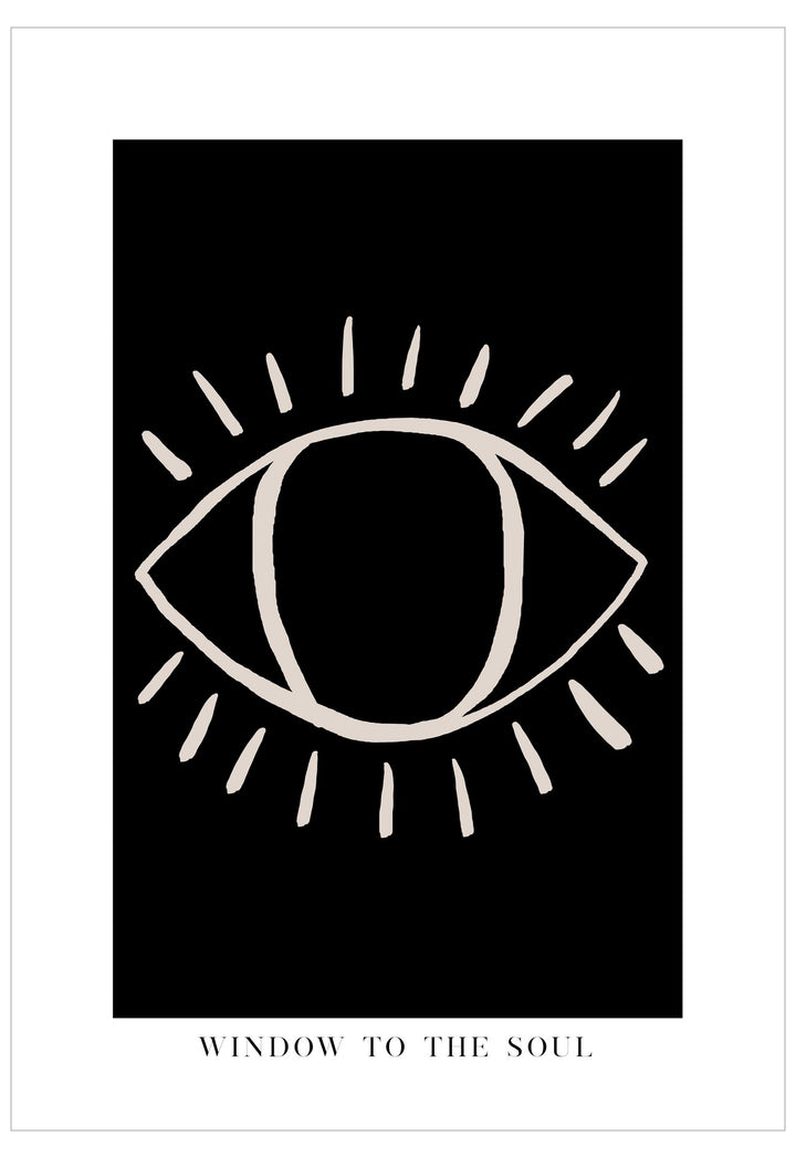 White eye symbol on a black background with 'Window to the Soul' text.