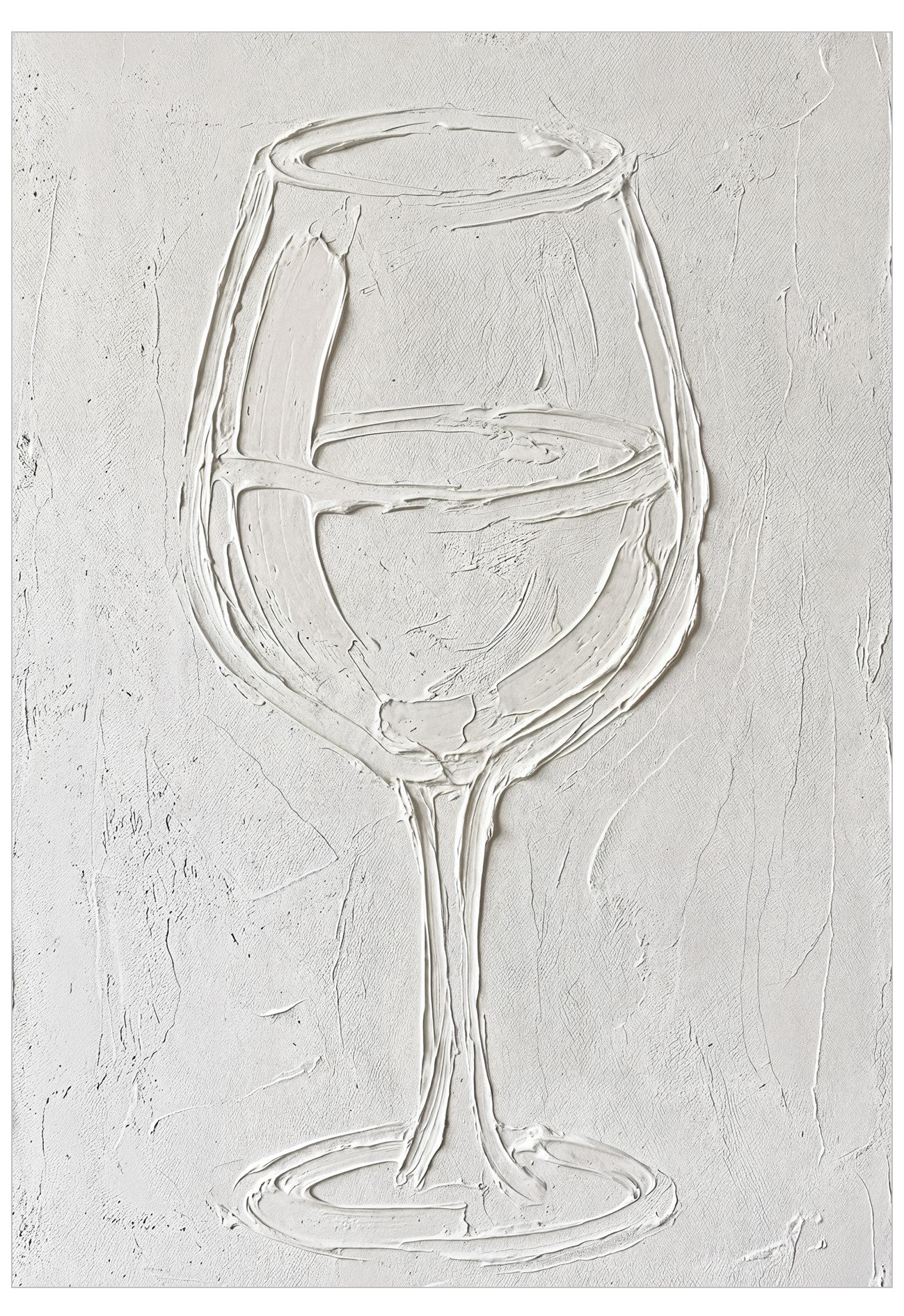 Abstract depiction of a wine glass on a textured white background