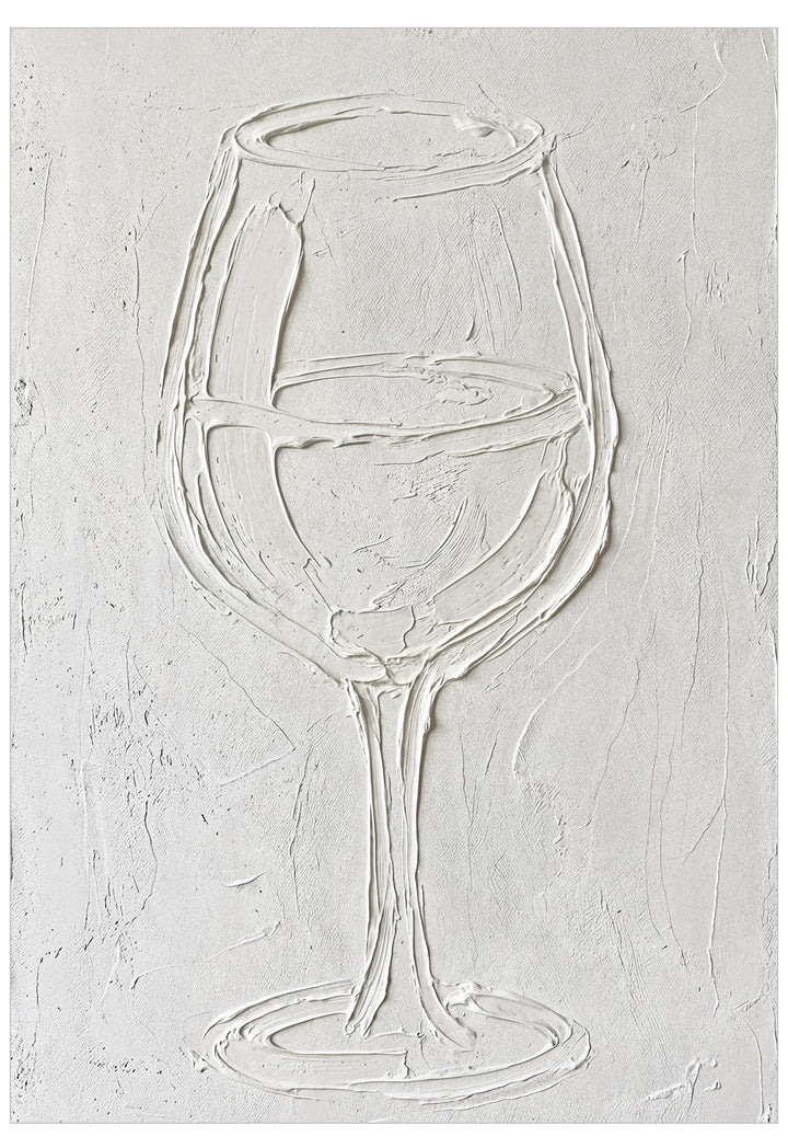 Abstract depiction of a wine glass on a textured white background