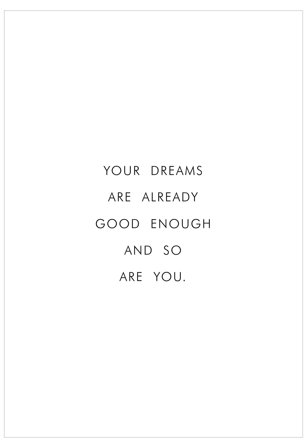 Motivational quote on a white background