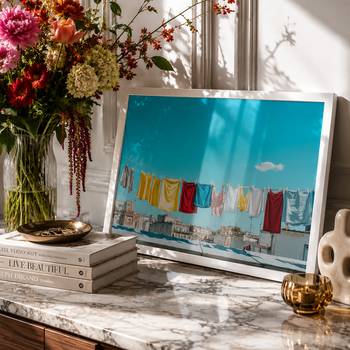 colourful laundry wall art