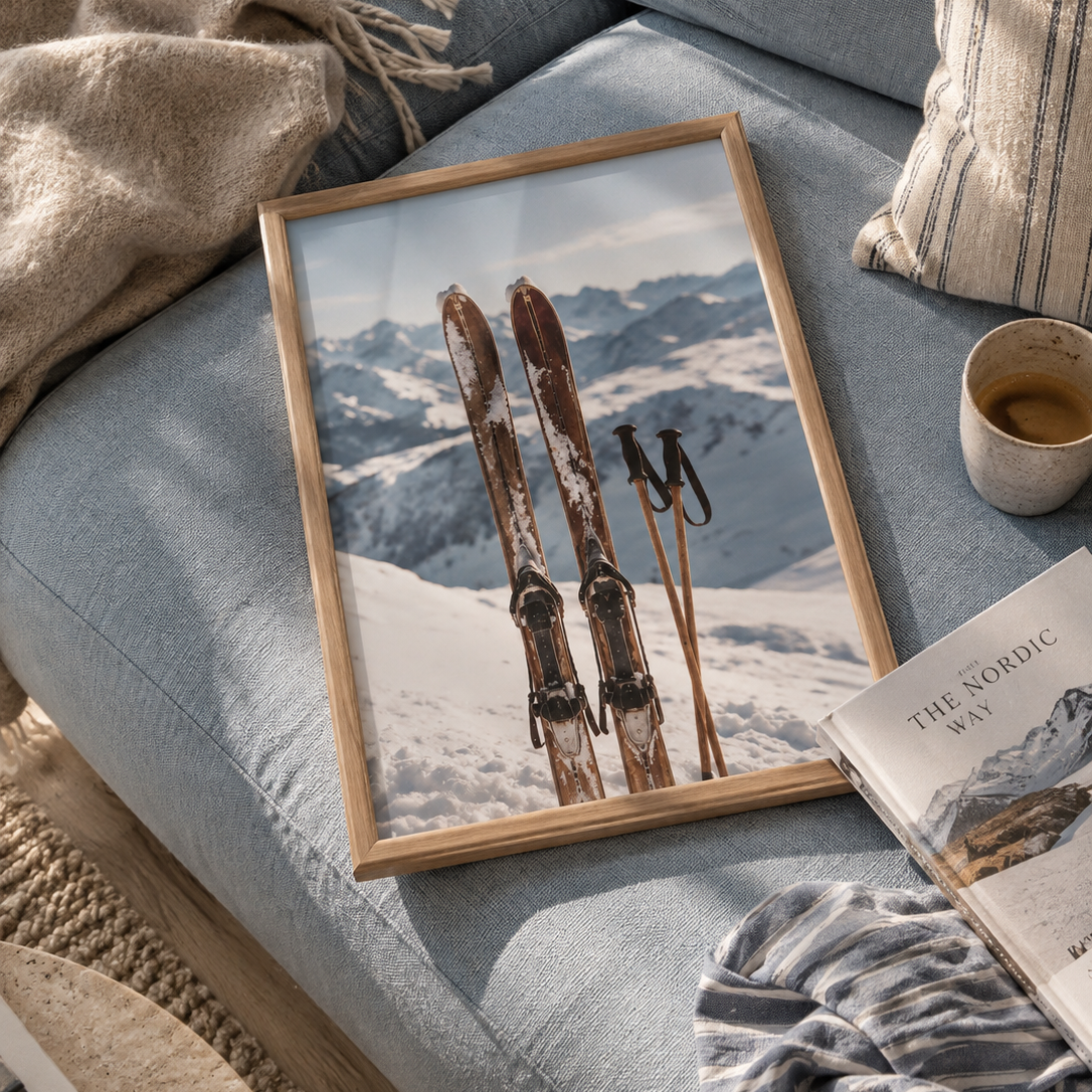 First tracks ski poster
