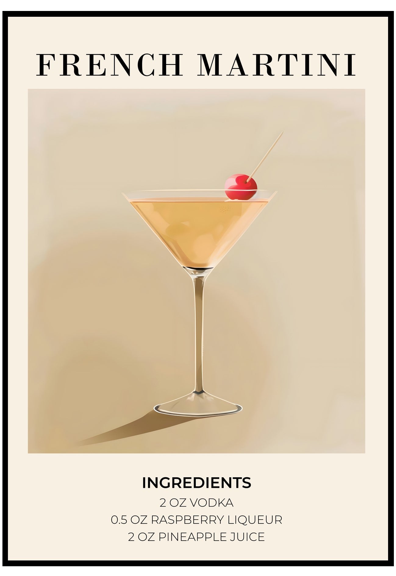 french martini recipe poster