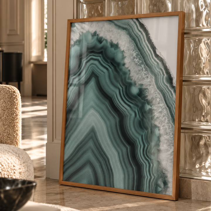 green agate luxury wall art