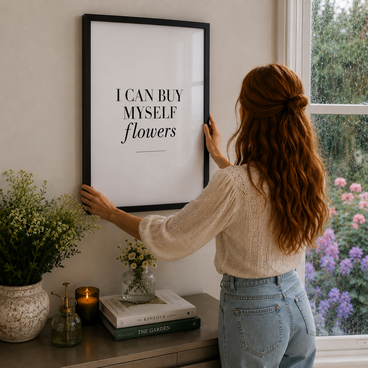 I can buy myself flowers wall art