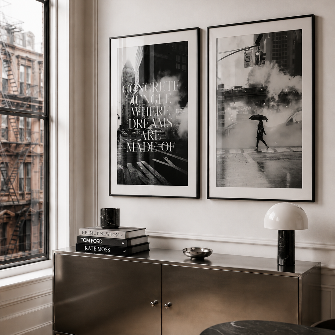 black and white classic new york inspired wall art