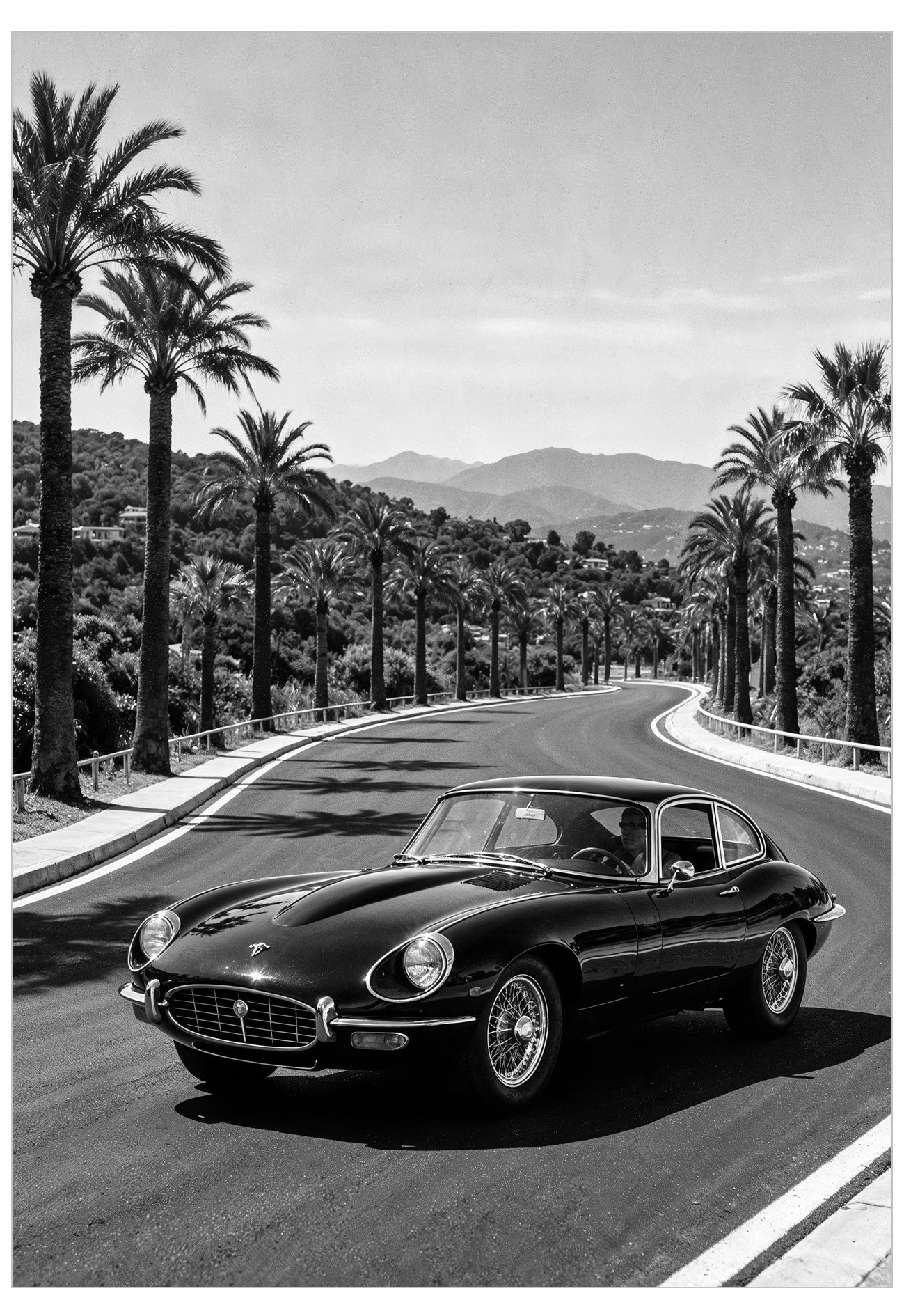 classic black jaguar e type in palm springs