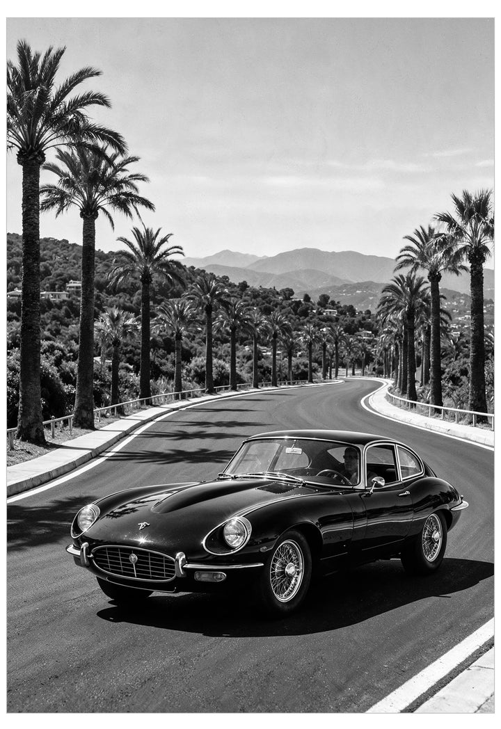 classic black jaguar e type in palm springs
