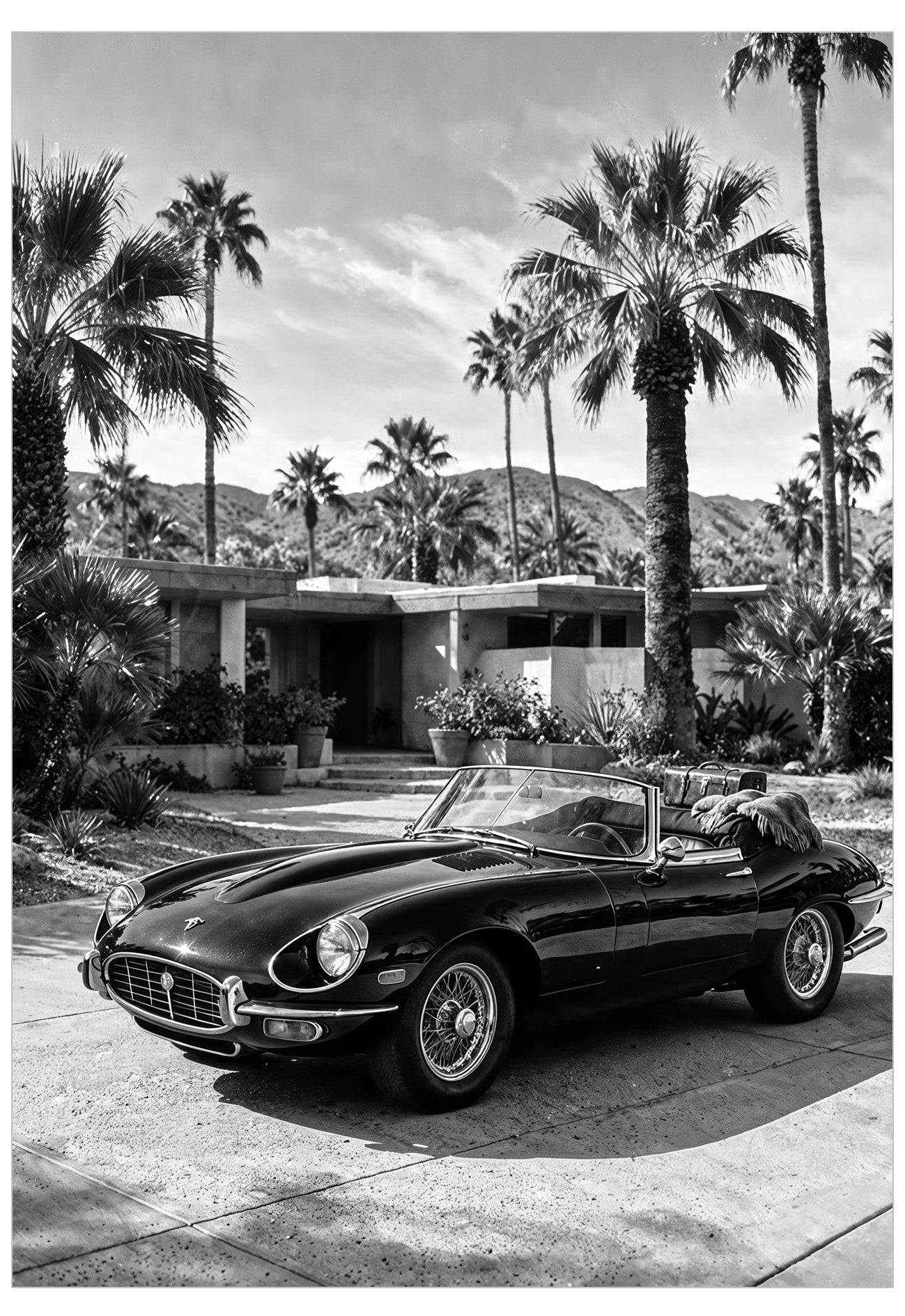 classic black porsche 911 in palm springs
