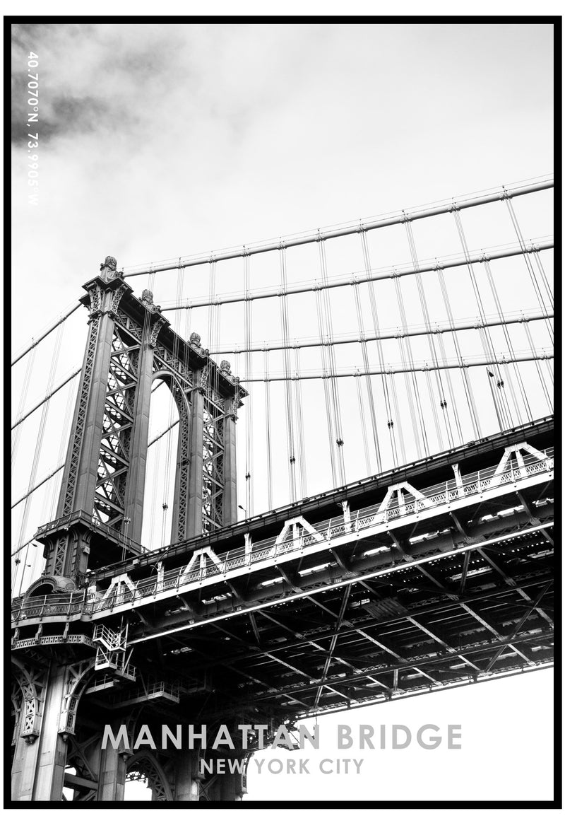 Iconic Manhattan Bridge Poster Photography Print Of New York City