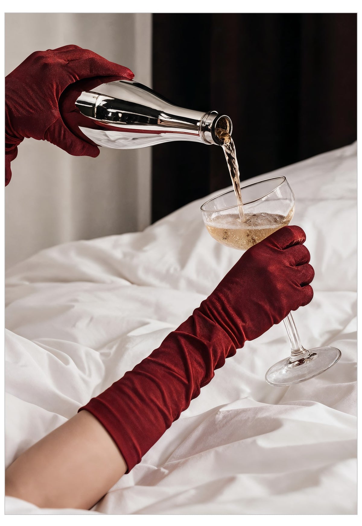 Champagne Gloves Poster