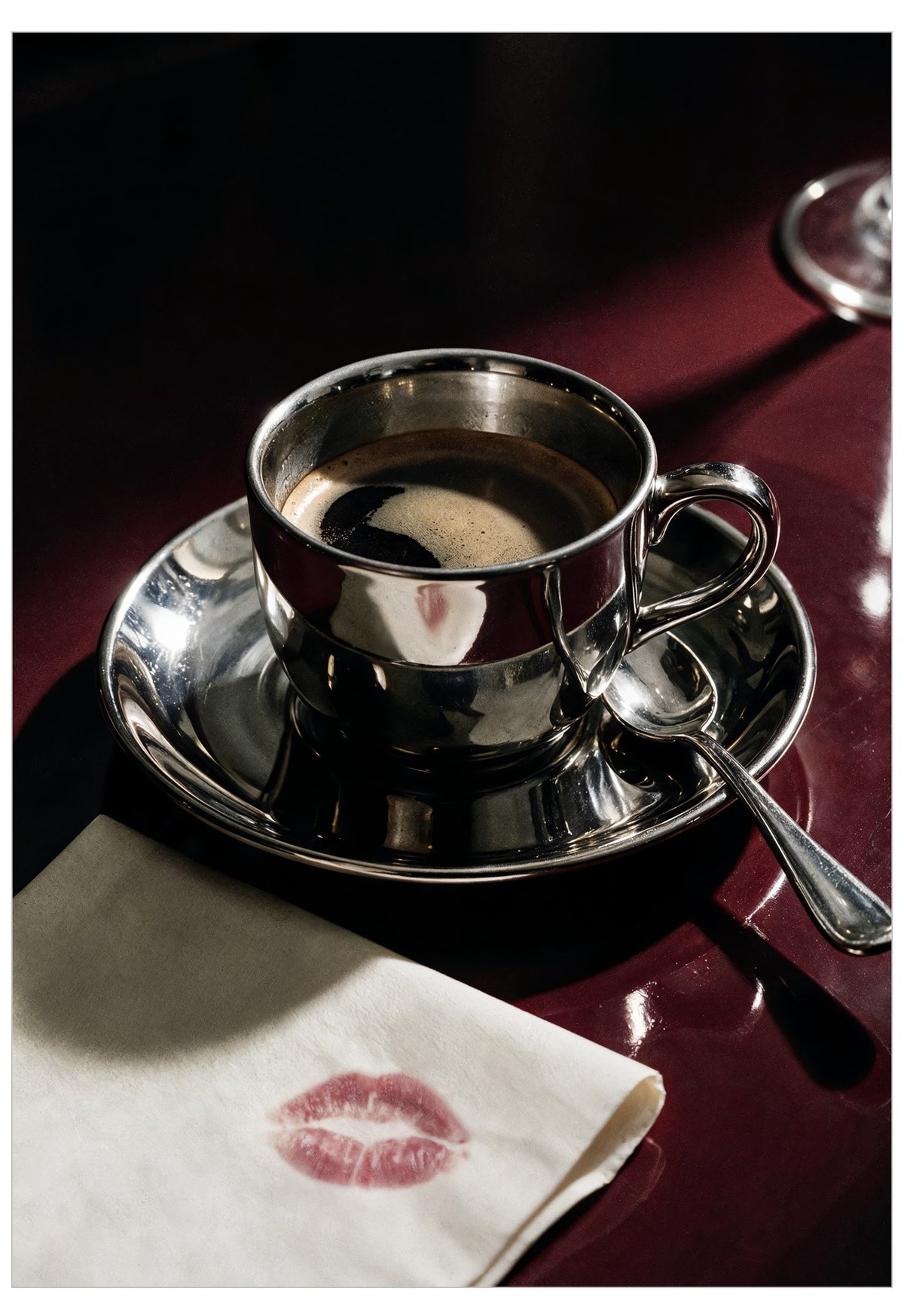 Coffee Napkin Kiss Poster