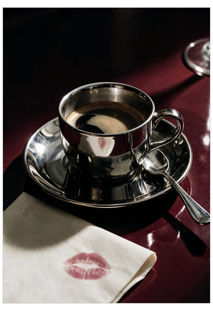 Coffee Napkin Kiss Poster